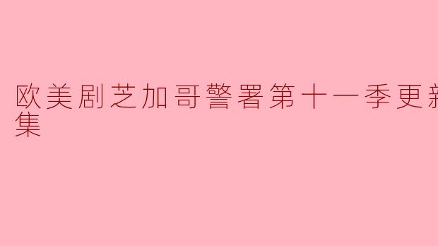 欧美剧芝加哥警署第十一季更新至13集