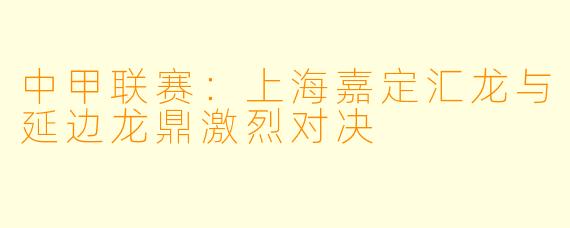 中甲联赛：上海嘉定汇龙与延边龙鼎激烈对决