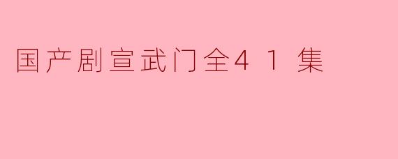国产剧宣武门全41集