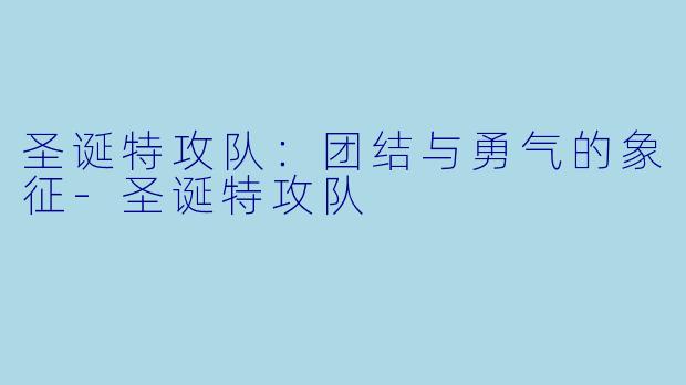圣诞特攻队：团结与勇气的象征-圣诞特攻队