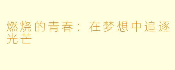 燃烧的青春：在梦想中追逐光芒