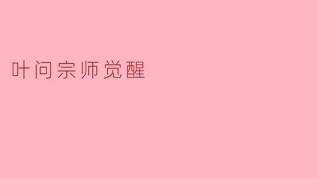 叶问宗师觉醒