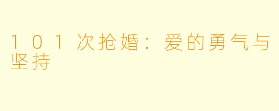 101次抢婚：爱的勇气与坚持
