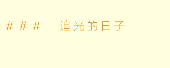 ### 追光的日子