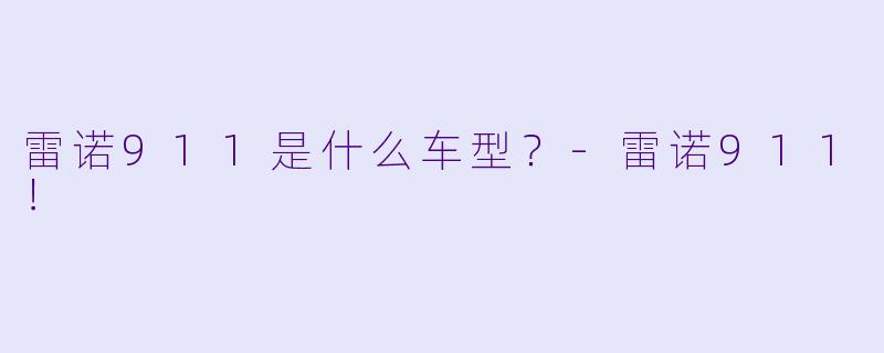雷诺911是什么车型?