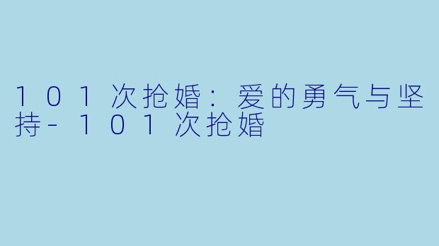 101次抢婚：爱的勇气与坚持-101次抢婚