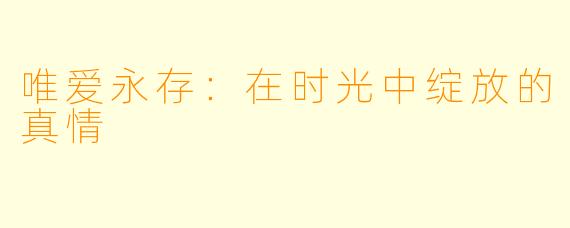 唯爱永存：在时光中绽放的真情