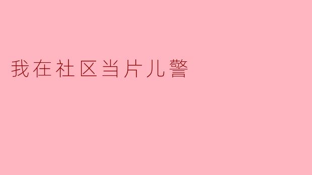 我在社区当片儿警