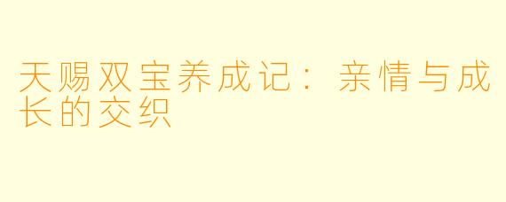 天赐双宝养成记：亲情与成长的交织