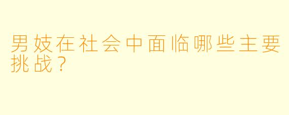 男妓在社会中面临哪些主要挑战？