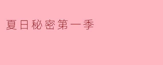 夏日秘密第一季