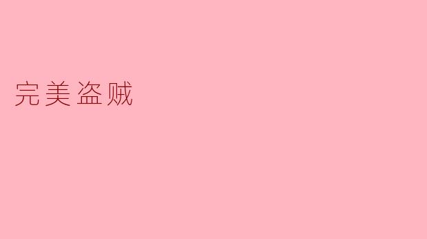 完美盗贼:艺术与技术的结合