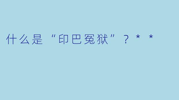 什么是“印巴冤狱”?**