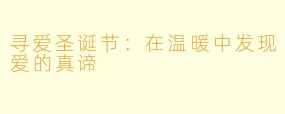 寻爱圣诞节：在温暖中发现爱的真谛