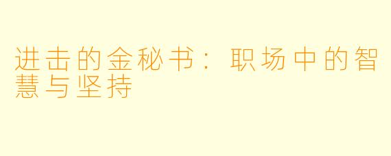 进击的金秘书：职场中的智慧与坚持