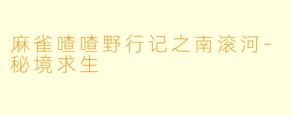 麻雀喳喳野行记之南滚河-秘境求生