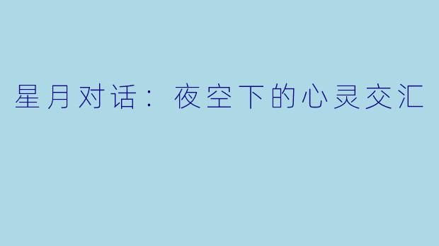 星月对话：夜空下的心灵交汇