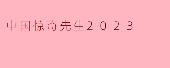 中国惊奇先生2023