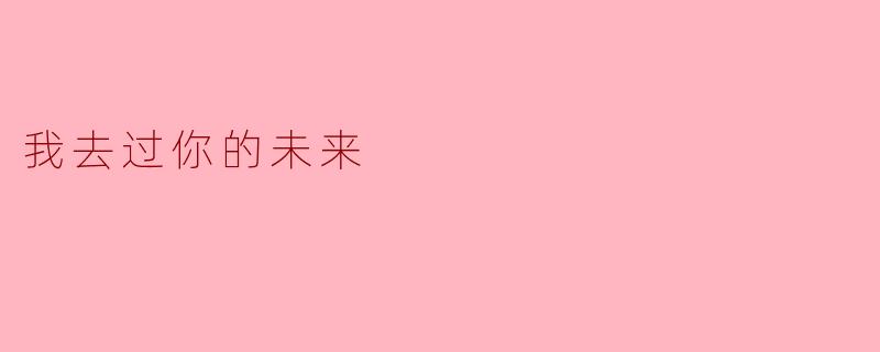 我去过你的未来