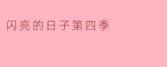 闪亮的日子第四季
