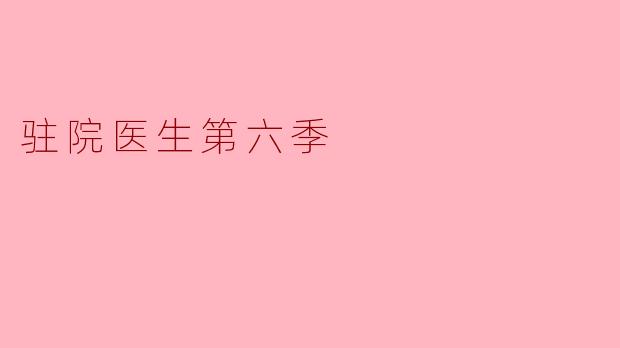驻院医生第六季