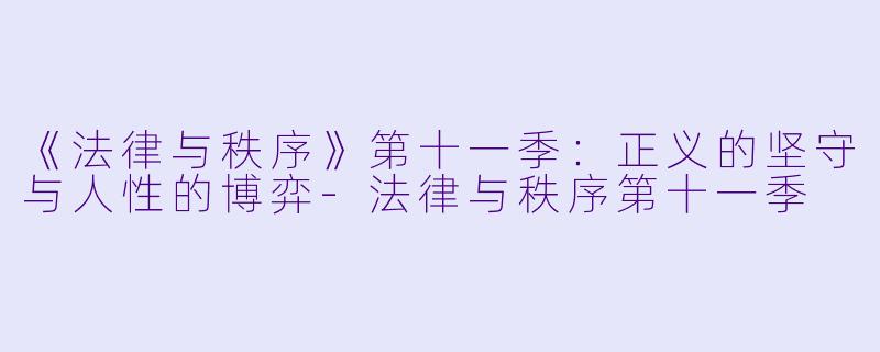 《法律与秩序》第十一季:正义的坚守与人性的博弈