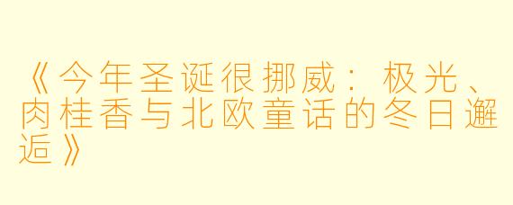 《今年圣诞很挪威：极光、肉桂香与北欧童话的冬日邂逅》