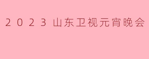 2023山东卫视元宵晚会