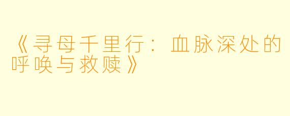 《寻母千里行：血脉深处的呼唤与救赎》