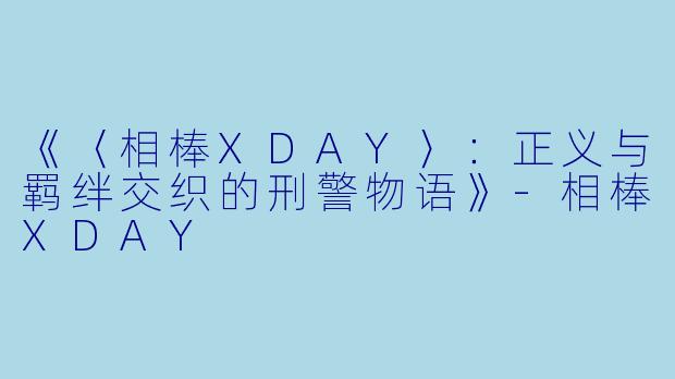 《〈相棒XDAY〉：正义与羁绊交织的刑警物语》-相棒XDAY