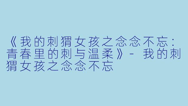 《我的刺猬女孩之念念不忘：青春里的刺与温柔》-我的刺猬女孩之念念不忘