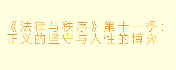 《法律与秩序》第十一季：正义的坚守与人性的博弈