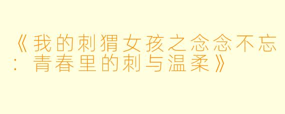 《我的刺猬女孩之念念不忘:青春里的刺与温柔》