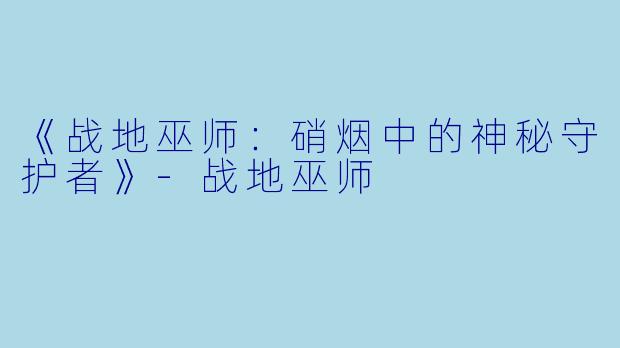 《战地巫师：硝烟中的神秘守护者》-战地巫师