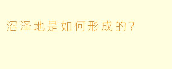 沼泽地是如何形成的?