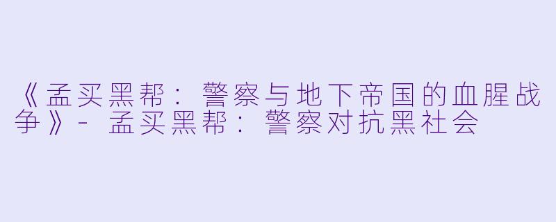 《孟买黑帮:警察与地下帝国的血腥战争》