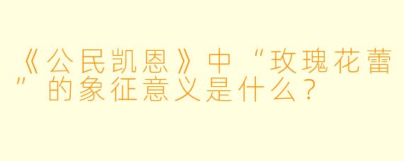 《公民凯恩》中“玫瑰花蕾”的象征意义是什么?