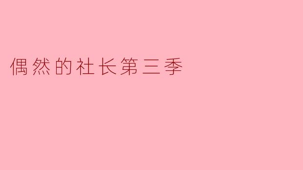 《偶然的社长》第三季会有哪些新变化或看点?