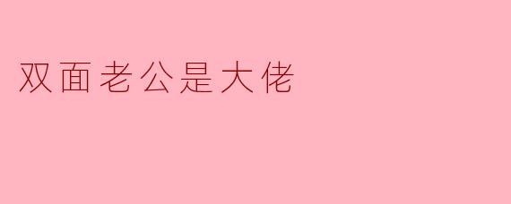 双面老公是大佬