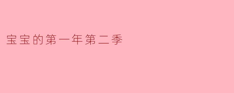 宝宝的第一年第二季