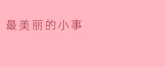 最美丽的小事