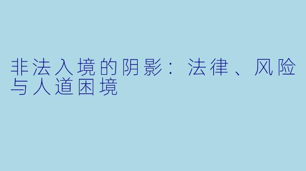 非法入境的阴影：法律、风险与人道困境