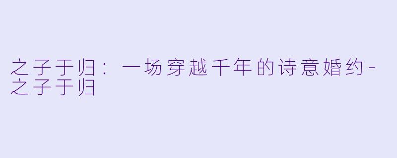 之子于归：一场穿越千年的诗意婚约-之子于归