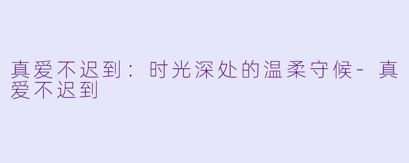 真爱不迟到：时光深处的温柔守候-真爱不迟到