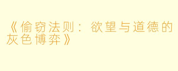 《偷窃法则：欲望与道德的灰色博弈》