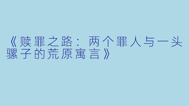 《赎罪之路：两个罪人与一头骡子的荒原寓言》