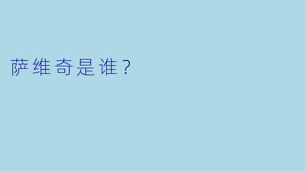萨维奇是谁？