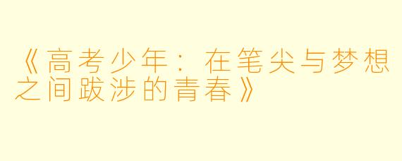 《高考少年：在笔尖与梦想之间跋涉的青春》