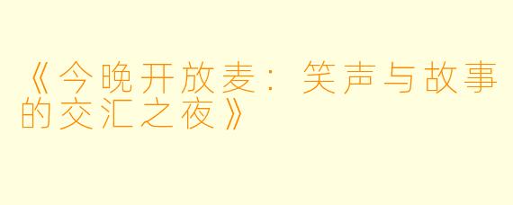 《今晚开放麦：笑声与故事的交汇之夜》