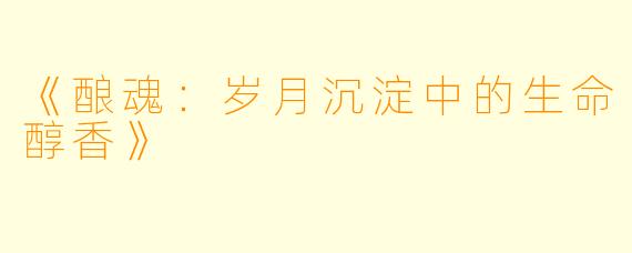 《酿魂：岁月沉淀中的生命醇香》